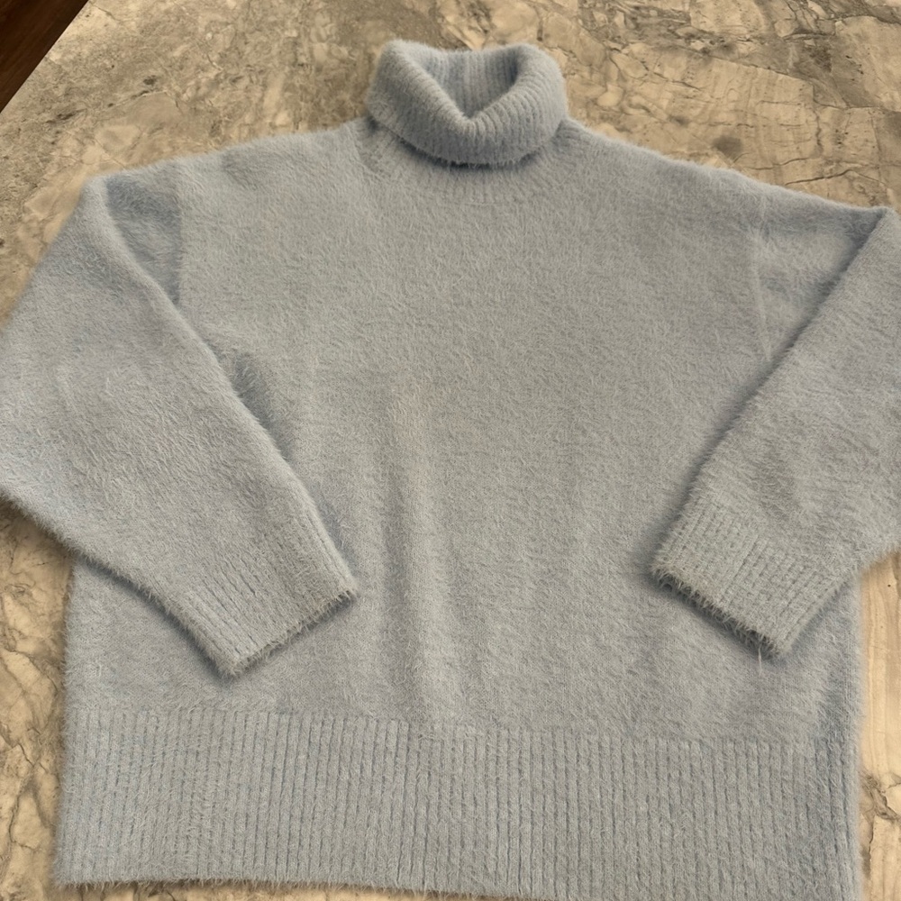 Light Blue Turtleneck Sweater